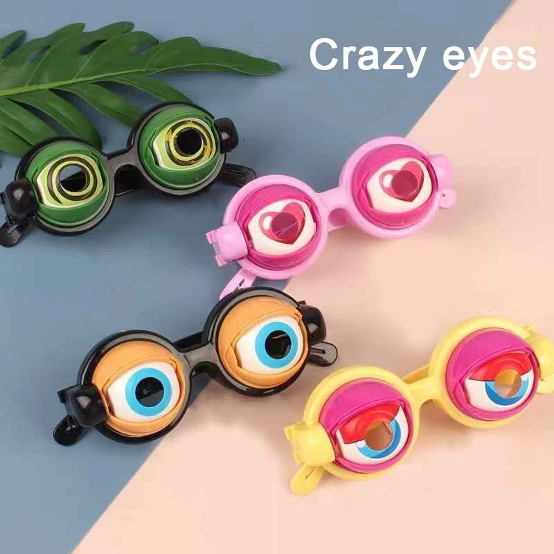 Novelty Funny Crazy Wink Eyes Glasses Toy for Adult and Kids Sunglasses