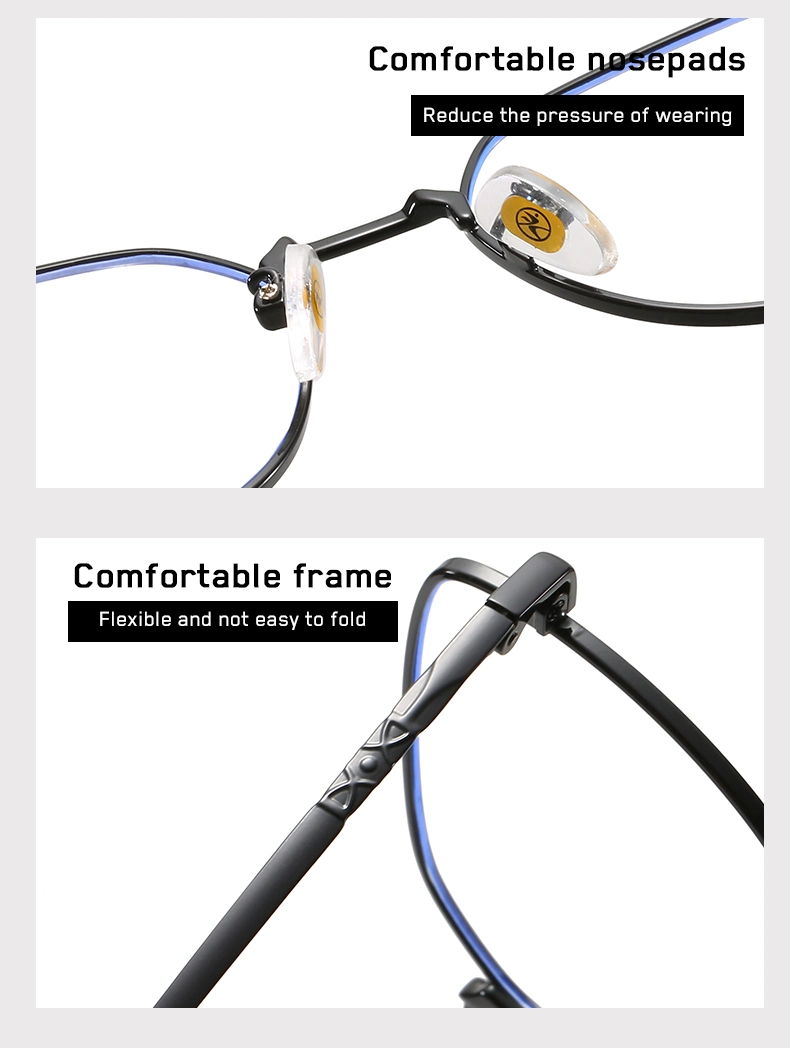 High Quality Fashion Metal Optical Eyewear Glasses Frame New Fashion Round Shape Acetate Optical Glasses Kids Acetate Anti Blue Light Computer Glasses Frame