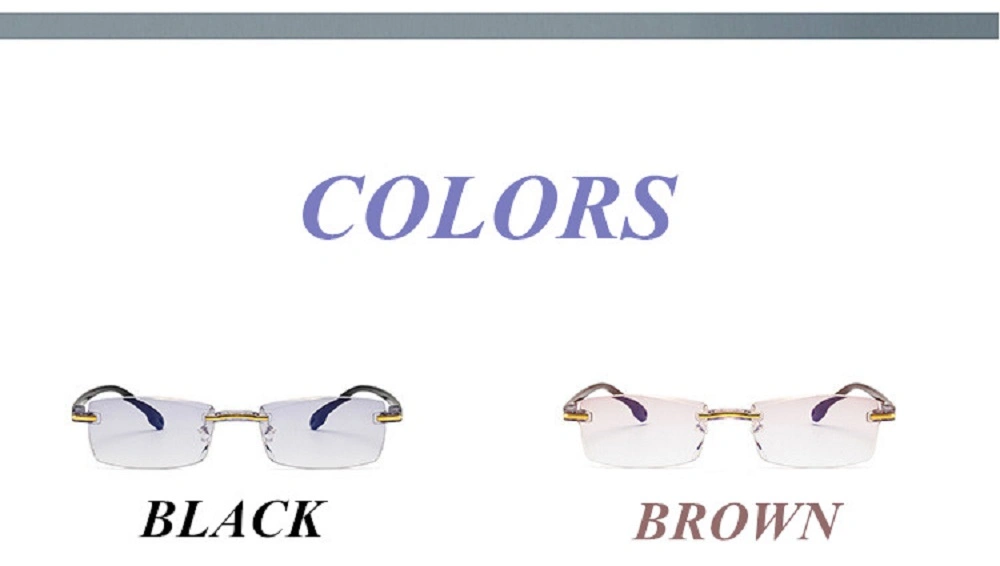 Anti Blue Light Blocking Rimless Readingglasses Women Men Square Presbyopic Glasses Diopters +1.0 1.5 2 2.5 3.0 3.5 4