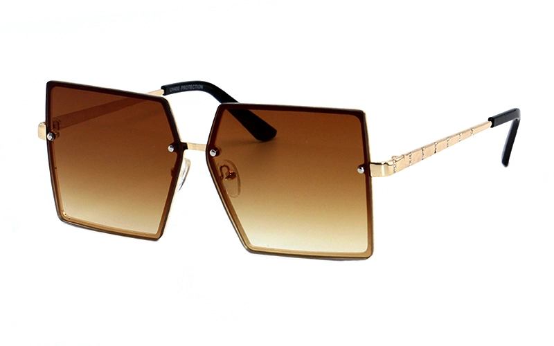 Large Metal Frame Rivet Accent Fashion Sunglasses for Adult