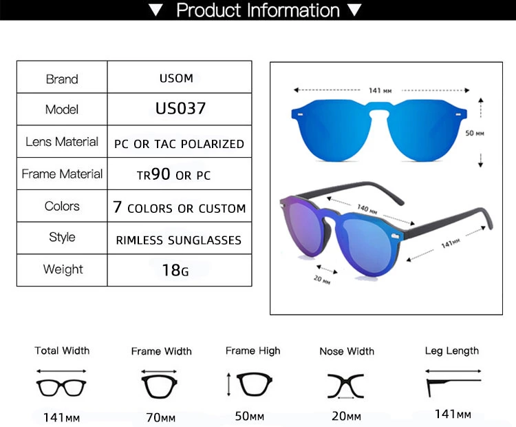 Guangzhou Usom Manufacturer Elegant Classic Polarized Fashion Sunglasses for Adult