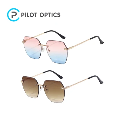 Pilot Optics 2023 卸売ビッグサイズリムレスメタル格安サングラス