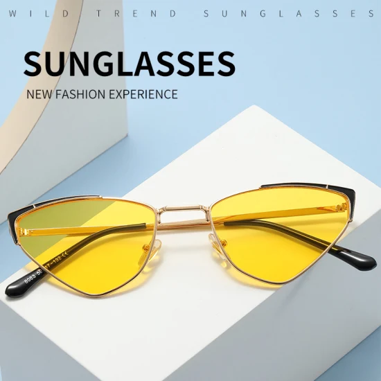 2023 熱い販売新デザイン抗青色光メガネ高品質眼鏡卸売高級ファッションキャットアイ金属光学フレーム